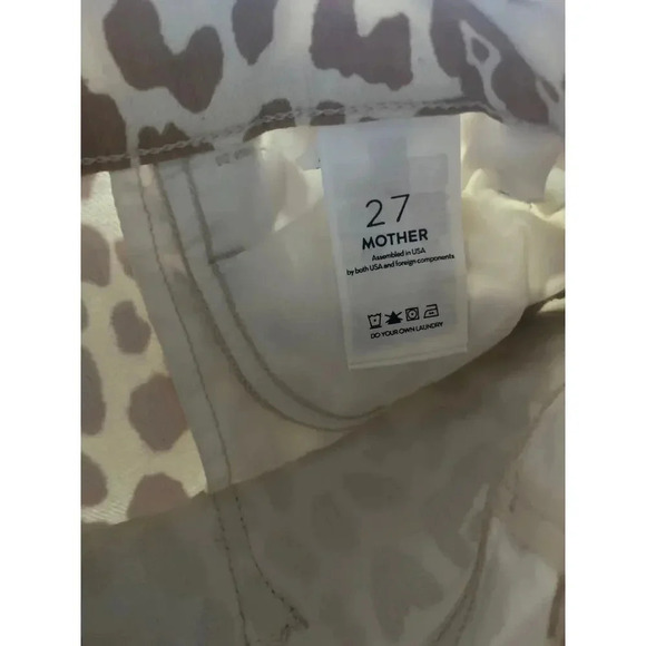 NWT Mother The Hustler Ankle Fray Prowl Animal Print High Rise Denim Jeans Sz 27 - Picture 4 of 9